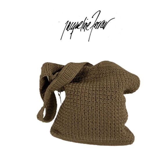 Jacqueline Ferrer Tan Woven Handbag. - Picture 1 of 4